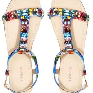 Just Fab Kainoa Multi-Colored Jeweled Sandals